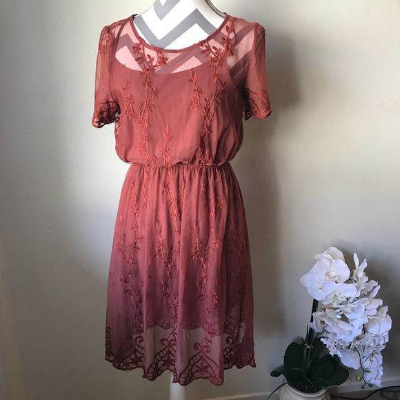 Forever 21 Dresses & Skirts - SALE!! Romantic Rustic Red Forever 21 Dress Size M